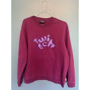Twitch Men’s Large Magenta Purple‎ Logo Crew Neck Sweatshirt Comfort Streamer